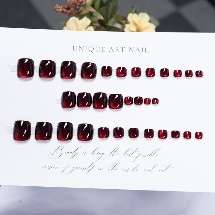 Glossy Red Press-On Nail Set Stornfield