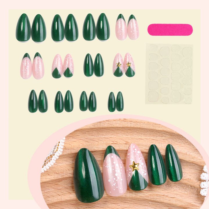 Deluxe Press-On Nail Set with Christmas-inspired Designs Stornfield