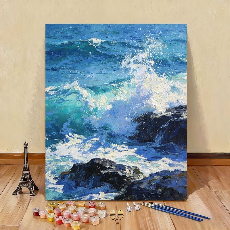 Ocean Wave Landscape Paint by Numbers Canvas Art Kit Stornfield