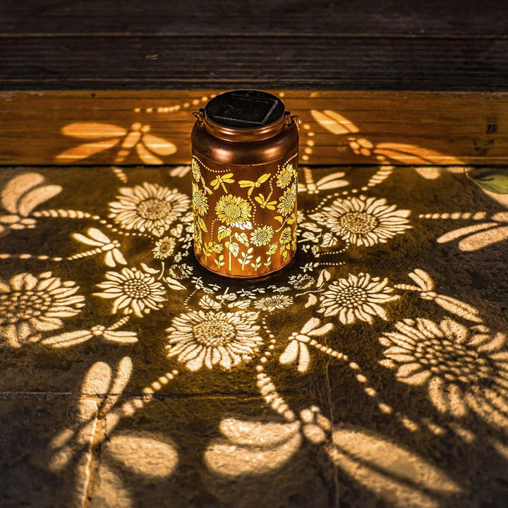 Intricate Metal Shadow Projection Table Lamp With Rechargeable LED Stornfield