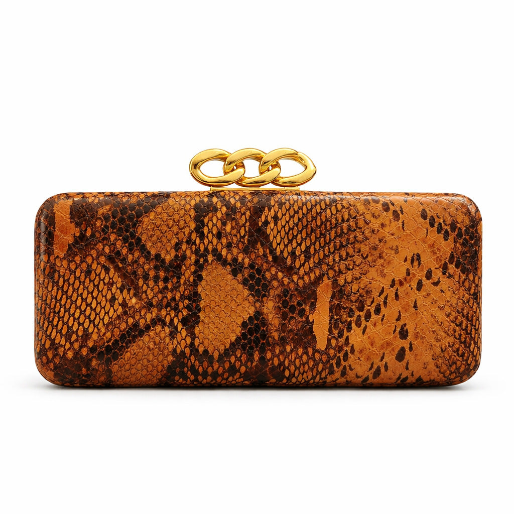 Textured Snakeskin Clutch