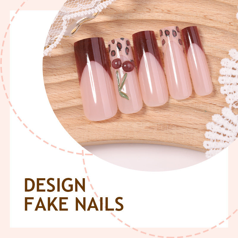 Nail art set with delicate ombre and cherry blossom design Stornfield