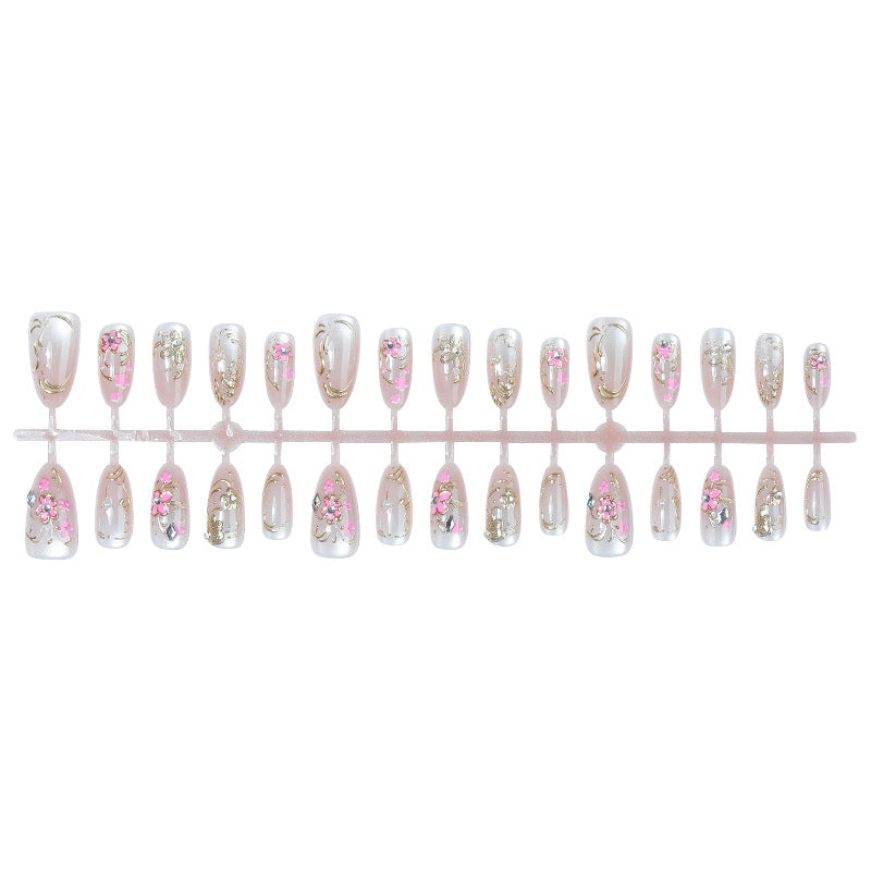 Decorative Press-On Nail Art Set with Floral Design Stornfield