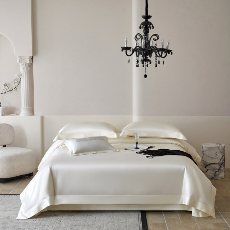 Silky Satin Duvet Ensemble with Hidden Closure and Breathable Microfiber Finish