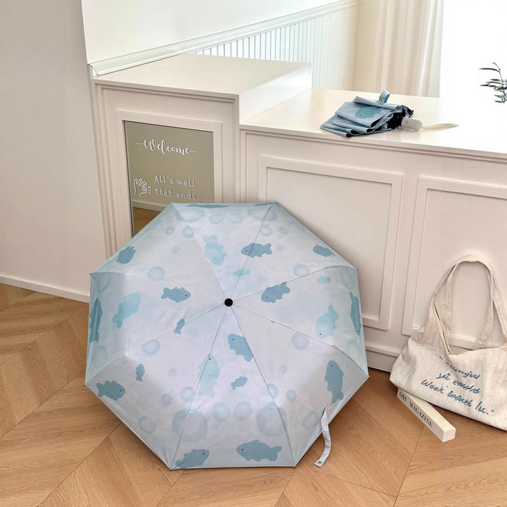Women's foldable umbrella with unique fish pattern Stornfield