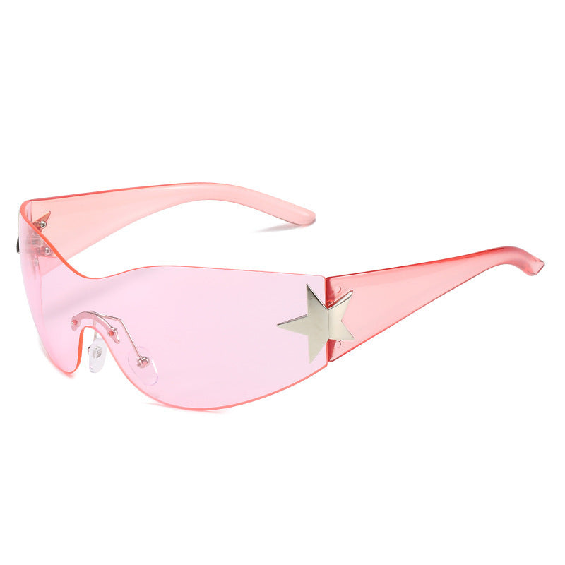 Fashion-Forward Shield Sunglasses with Star Accent Stornfield