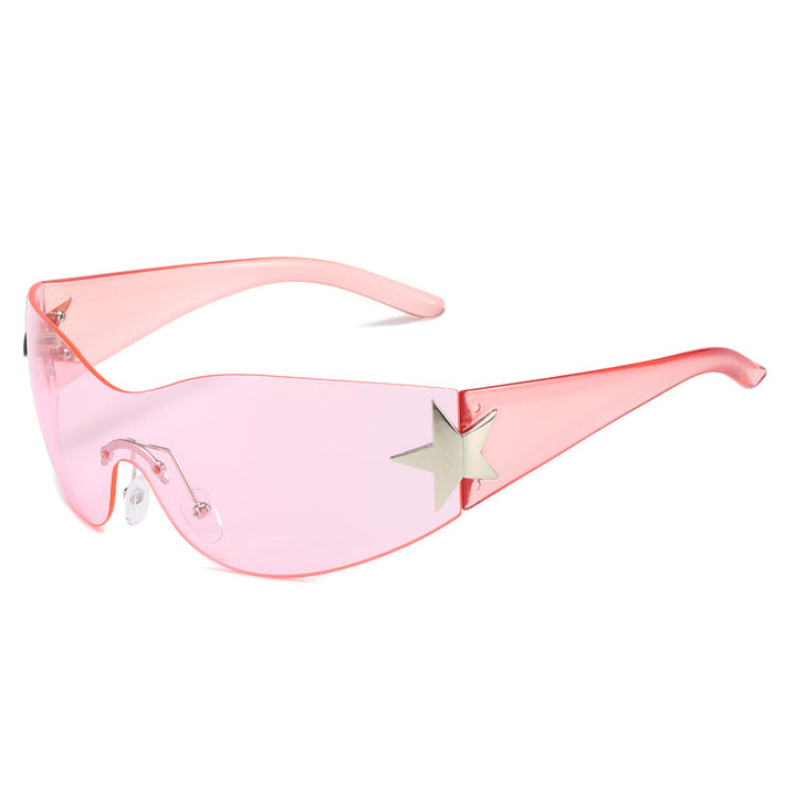 Fashion-Forward Shield Sunglasses with Star Accent Stornfield
