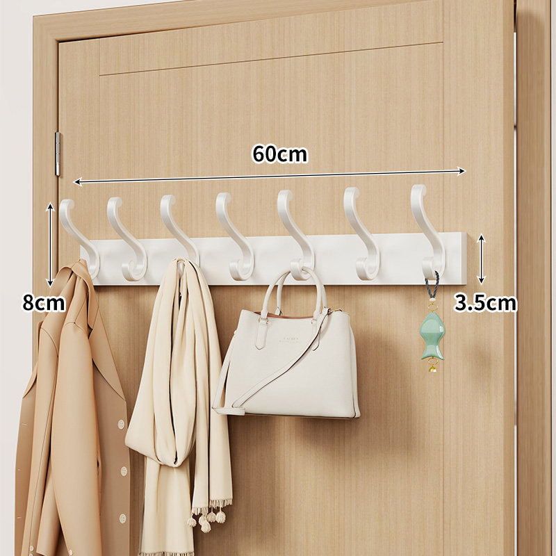 Over-Door Curved Hook Rack for Coats Bags and Scarves