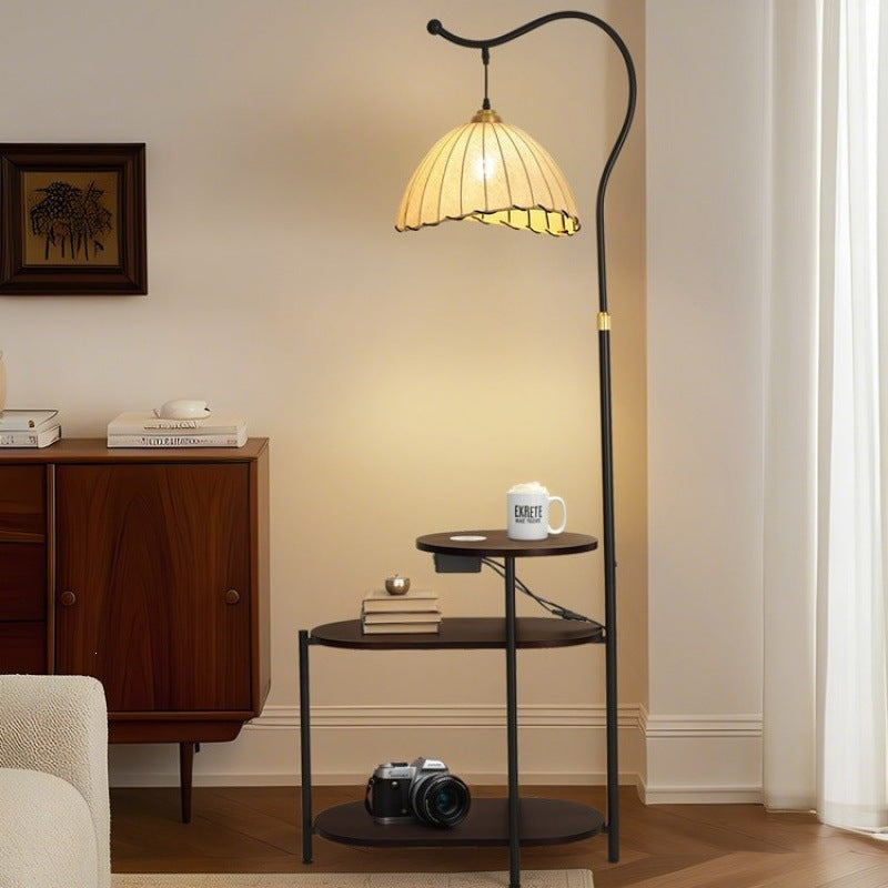 Floor Lamp with Integrated Side Table