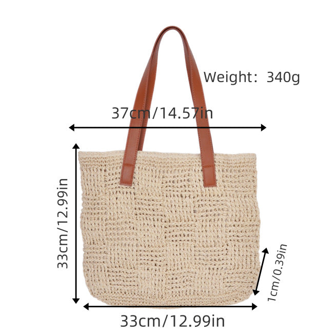 Basket bag with sturdy leather handles Stornfield