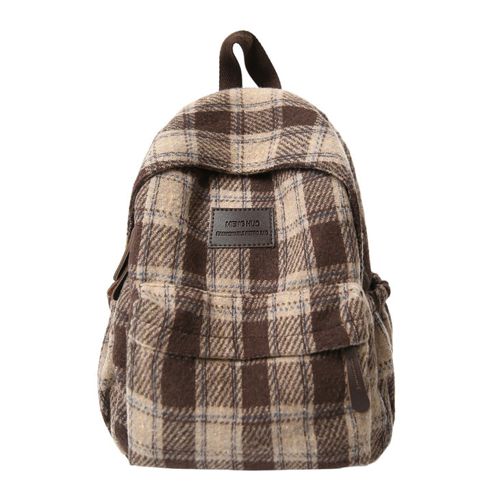 Cozy Plaid Pattern School Backpack Stornfield