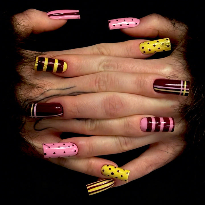 Nail art set with stylish geometric designs Stornfield