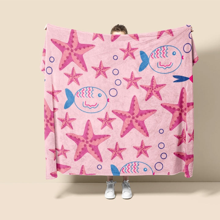 Decorative Ocean-Themed Throw Blanket