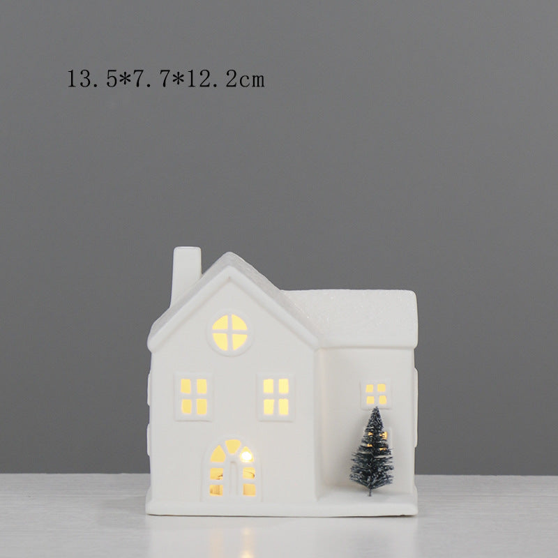 Ceramic House-Shaped Decorative Lantern Stornfeild