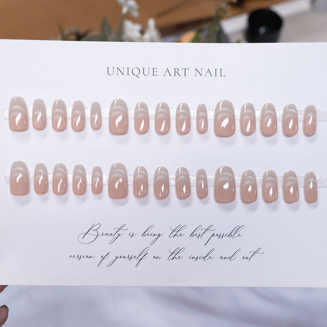 Natural Glossy Press-On Nail Set