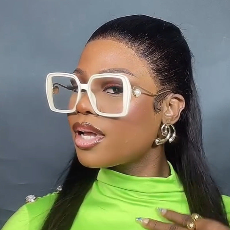 Women's fashionable square glasses with elegant metal frame and unique accents Stornfield