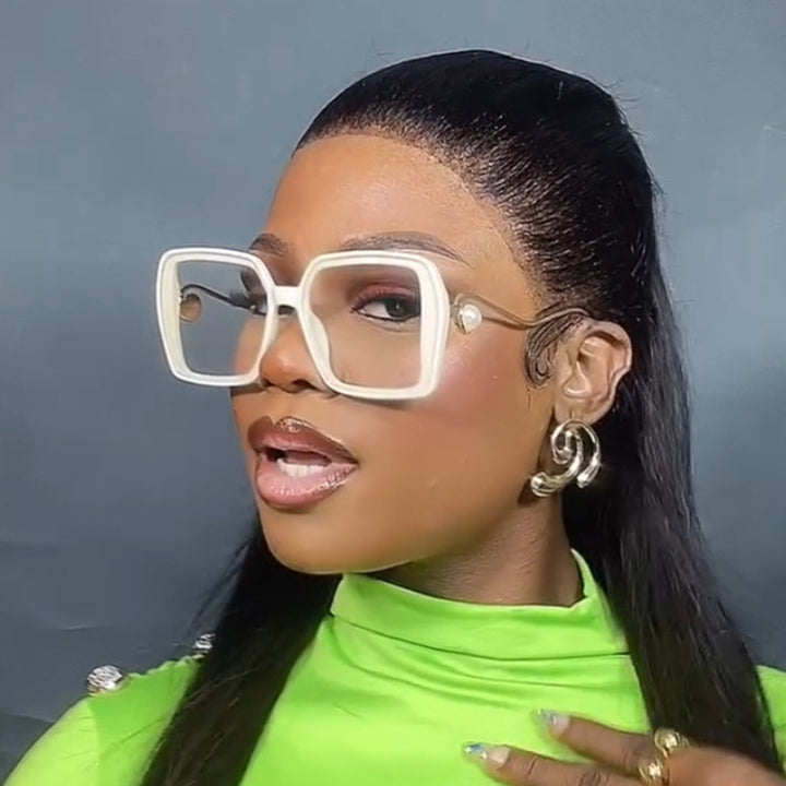Women's fashionable square glasses with elegant metal frame and unique accents Stornfield
