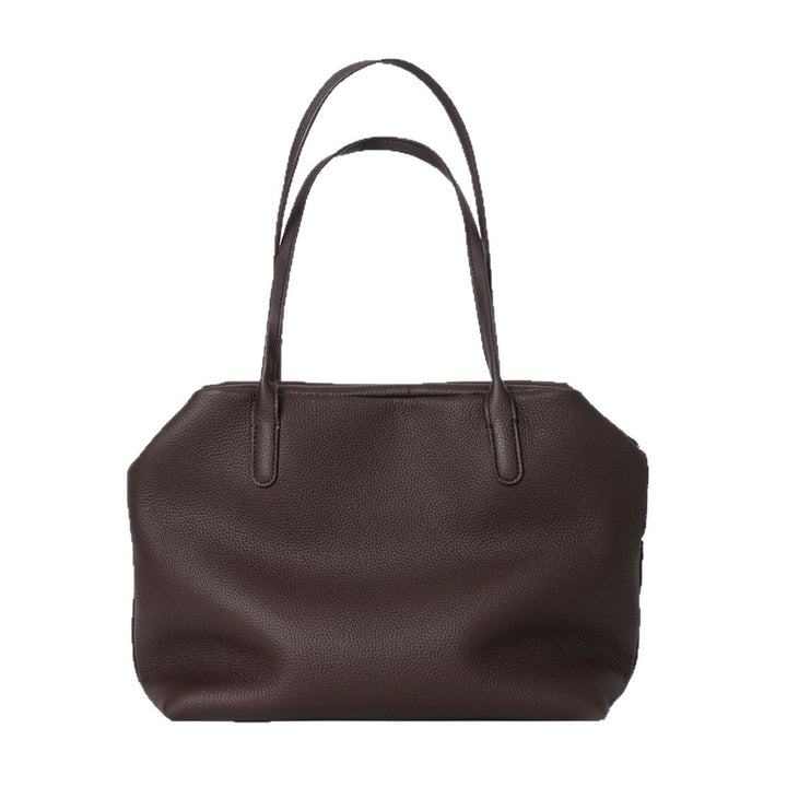 Pebbled Leather City Tote with Extended Shoulder Handles