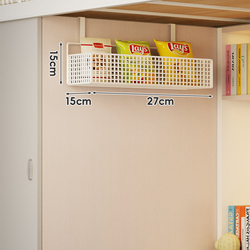 Under-Shelf Double-Tier Ventilated Mesh Hanging Storage Basket for Pantry and Bathroom