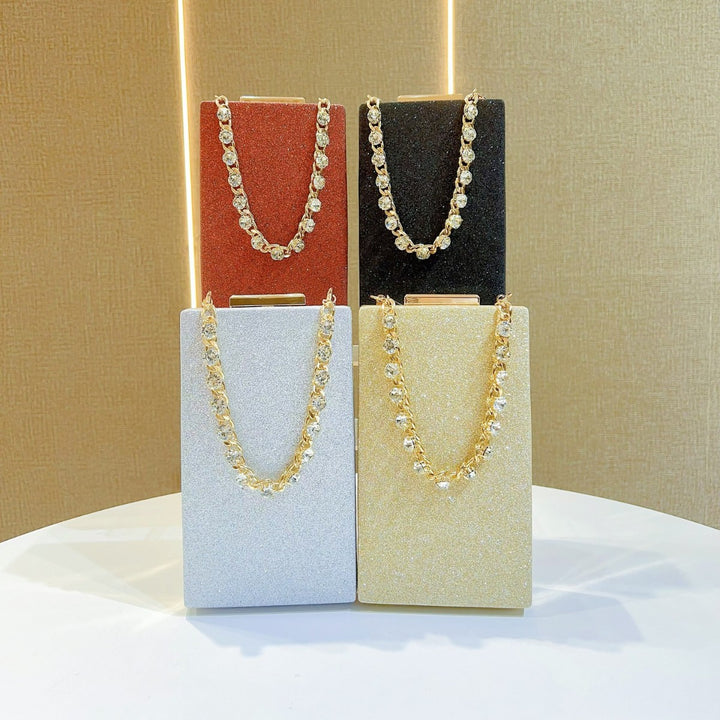 Elegant Crystal-Accented Evening Clutch