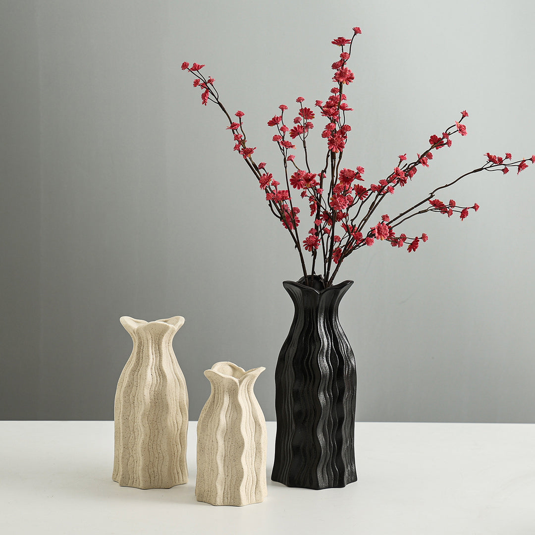 Artistic Fluted Ceramic Vase