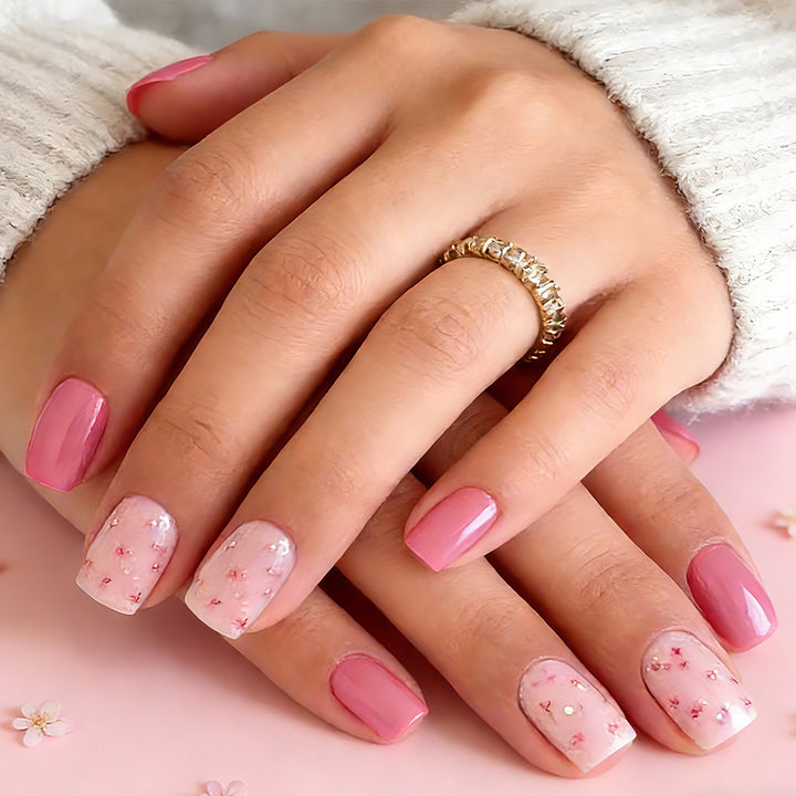 Elegant Floral Accent Press-On Nails Stornfield