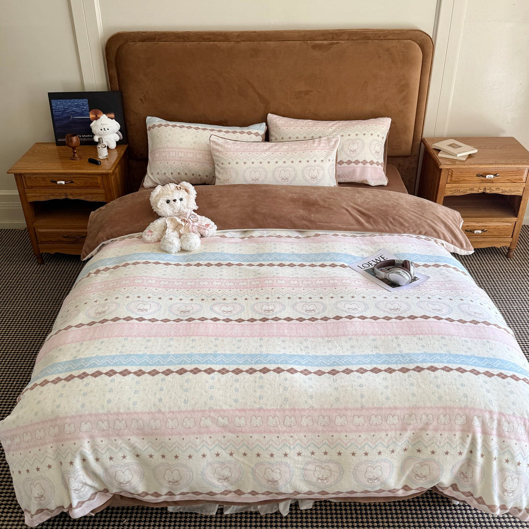 Cute Themed Flannel Bedding Set