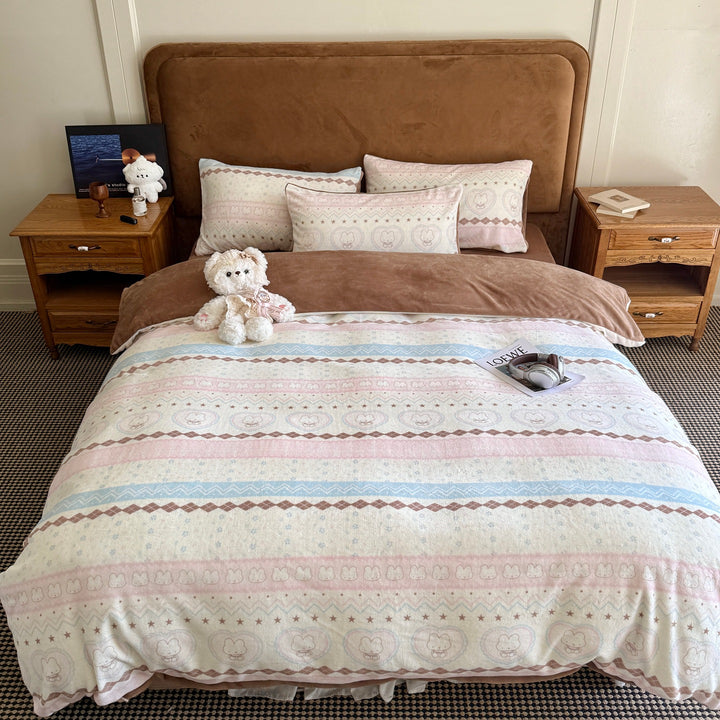 Cute Themed Flannel Bedding Set