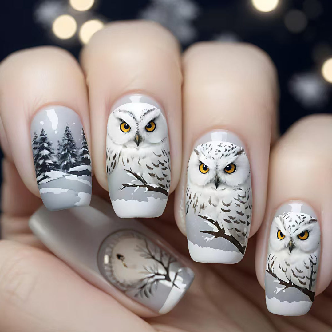 Artificial nails with owl design Stornfield