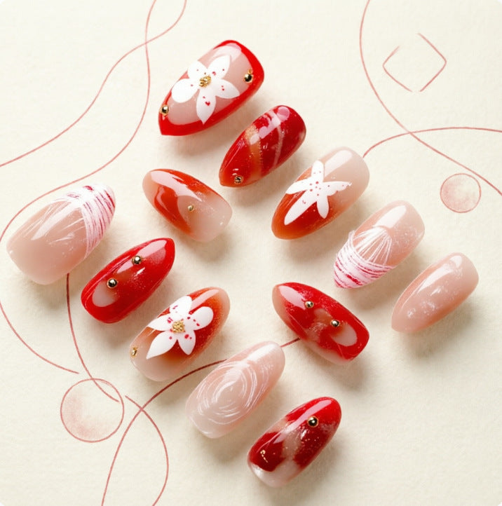 Artificial nails with floral designs Stornfield
