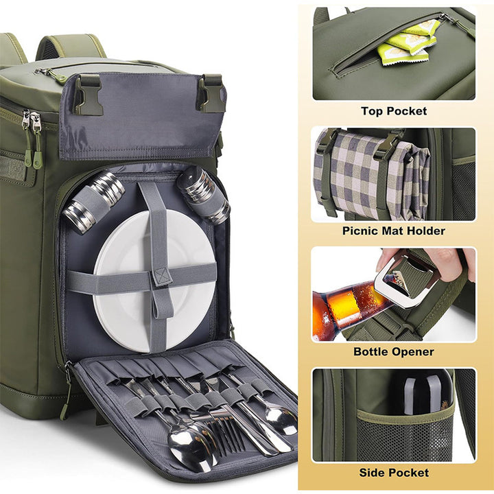 Insulated cooler backpack with side mesh pockets Stornfield