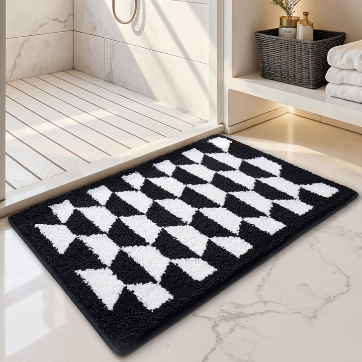 Luxurious Checkered Bath Mat Stornfield