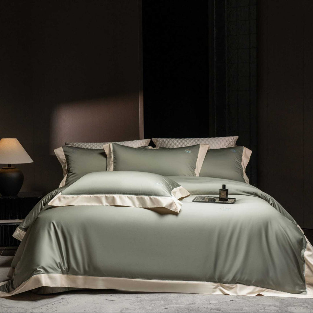 Luxury Hotel-Grade Sateen Duvet Cover Set with Oxford Flange