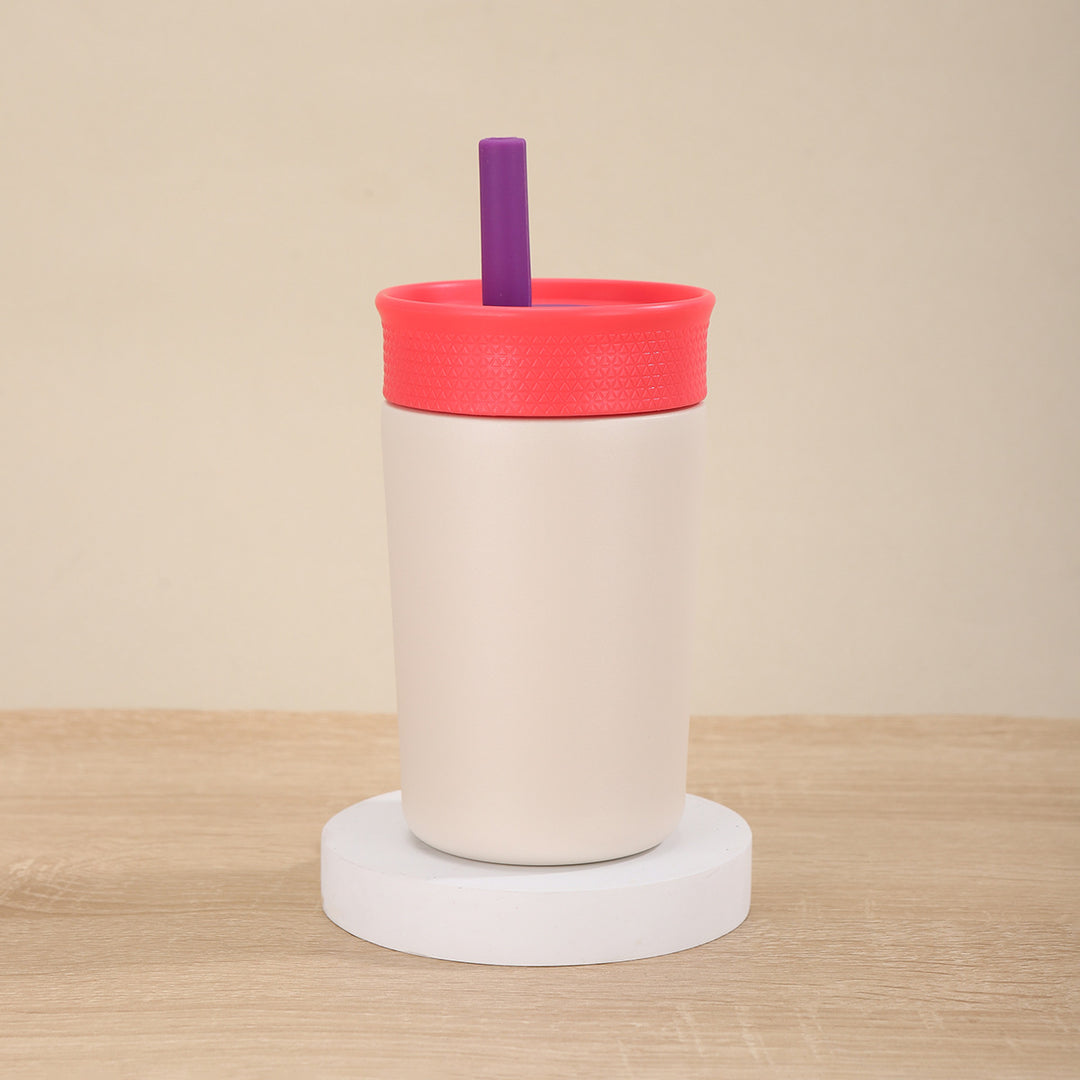 Ladies Insulated Drinking Bottle with Silicone Lid and Straw Stornfield