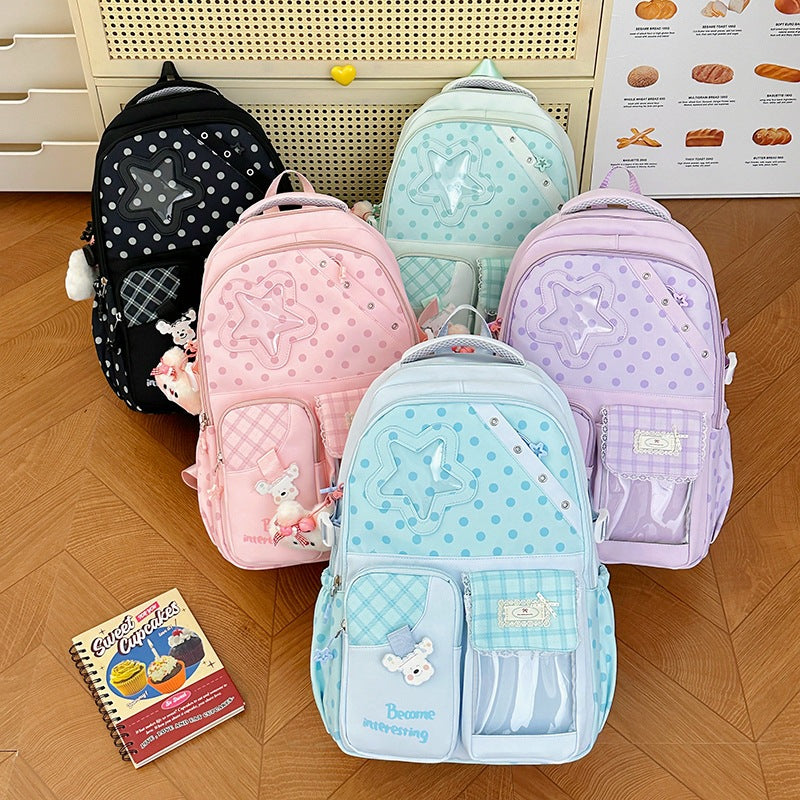 Cute Polka Dot Character Backpack Stornfield