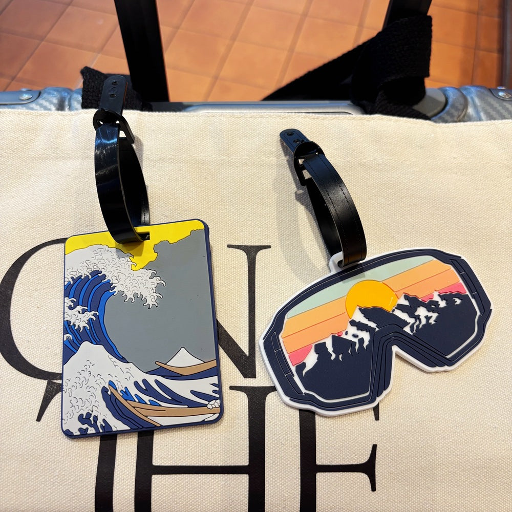 Adventure-Themed Ski Goggles Luggage Tag Stornfield