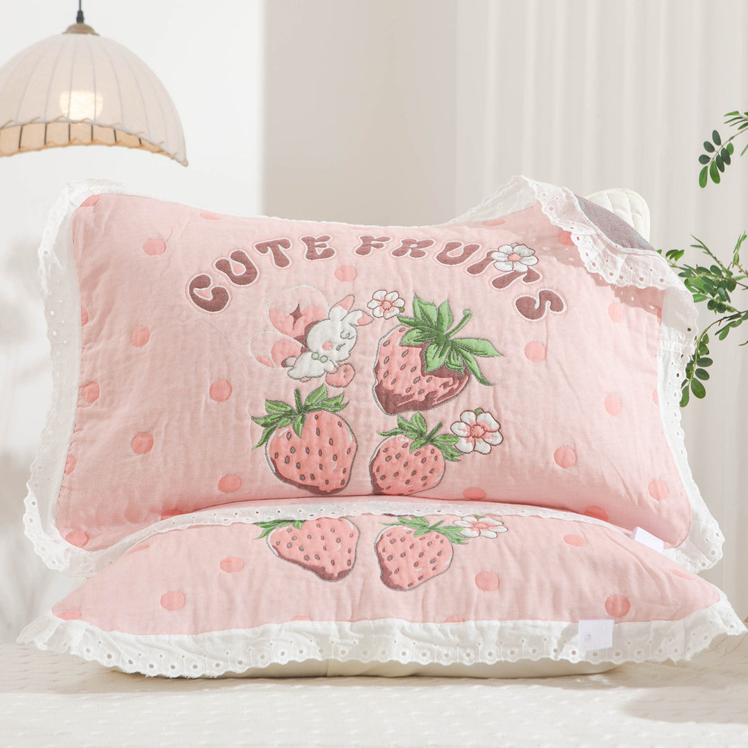Women's pillow with charming elephant motif and delicate lace edge Stornfield