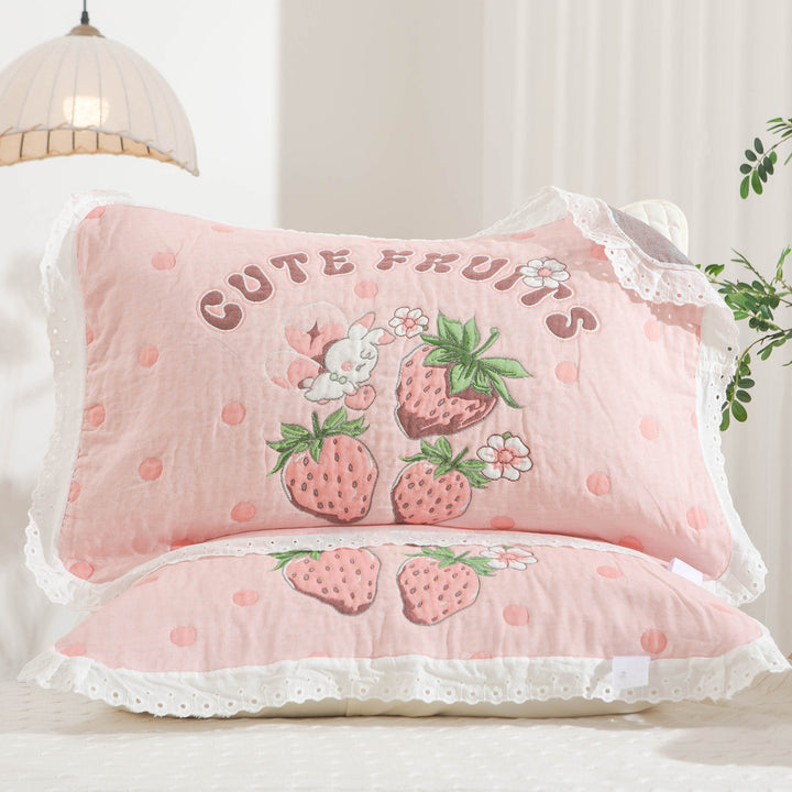 Women's pillow with charming elephant motif and delicate lace edge Stornfield