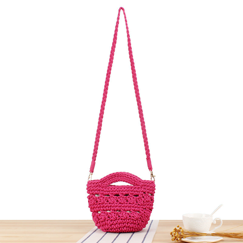 Playful macrame shoulder bag with braided handle Stornfield