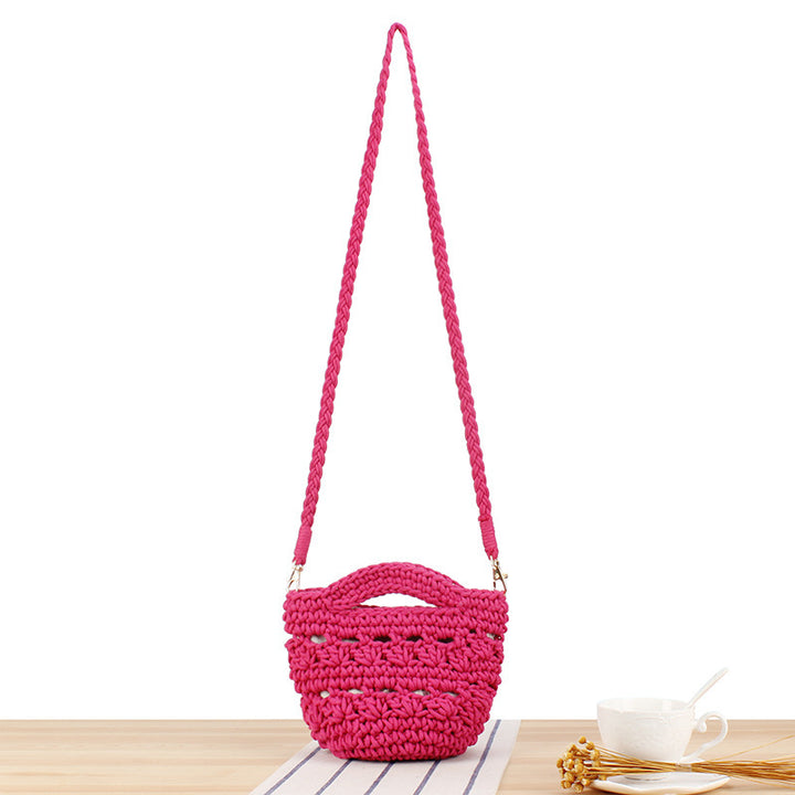 Playful macrame shoulder bag with braided handle Stornfield