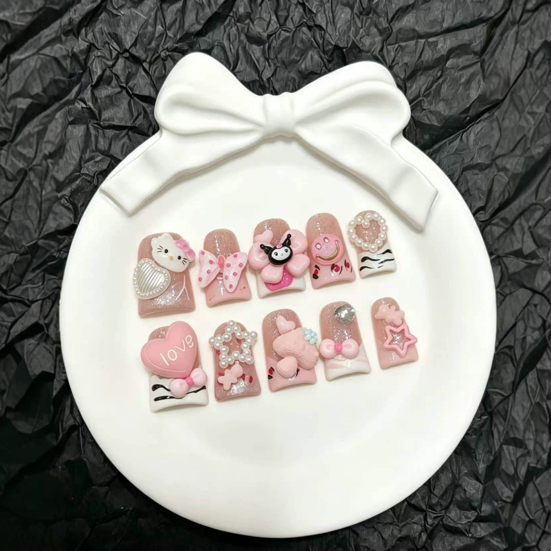 Whimsical Decorative Press-On Nail Set