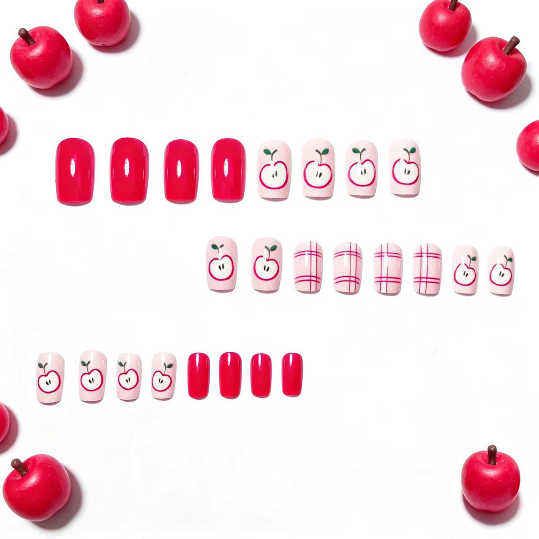 Artificial nails with fruity apple design Stornfield