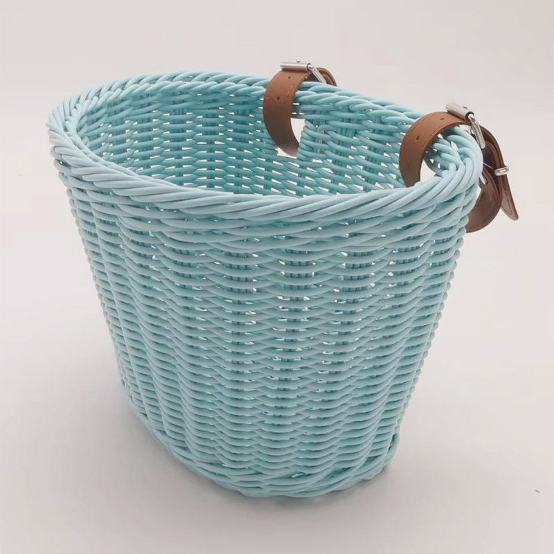 Decorative Woven Storage Basket with Leather Handles Stornfield