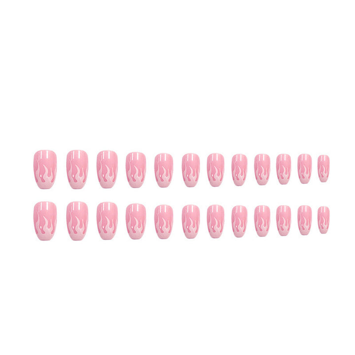 Art nail set with modern flame designs Stornfield