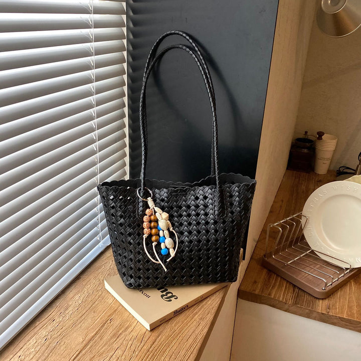 Stylish Woven Leather Tote Bag