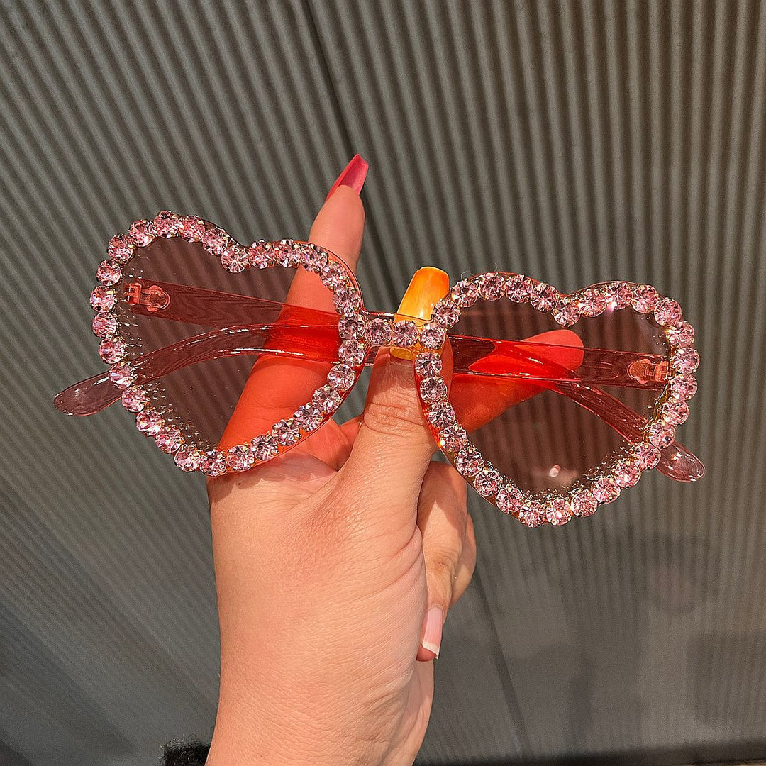 Women's Heart-Shaped Sunglasses with Rhinestone Decoration Stornfield