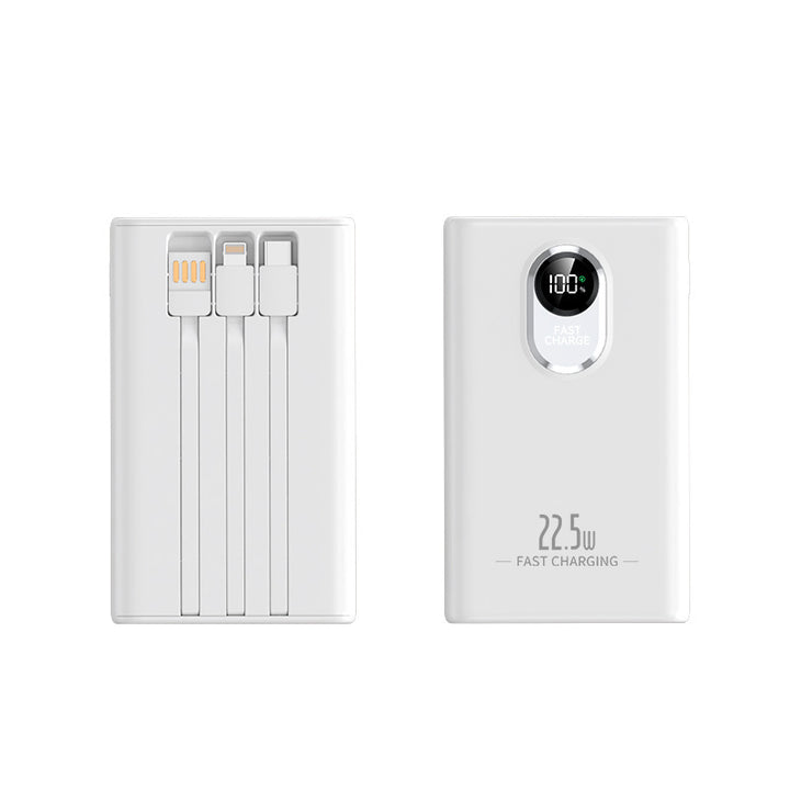 Portable power bank with integrated multi-charging cable and digital display Stornfield