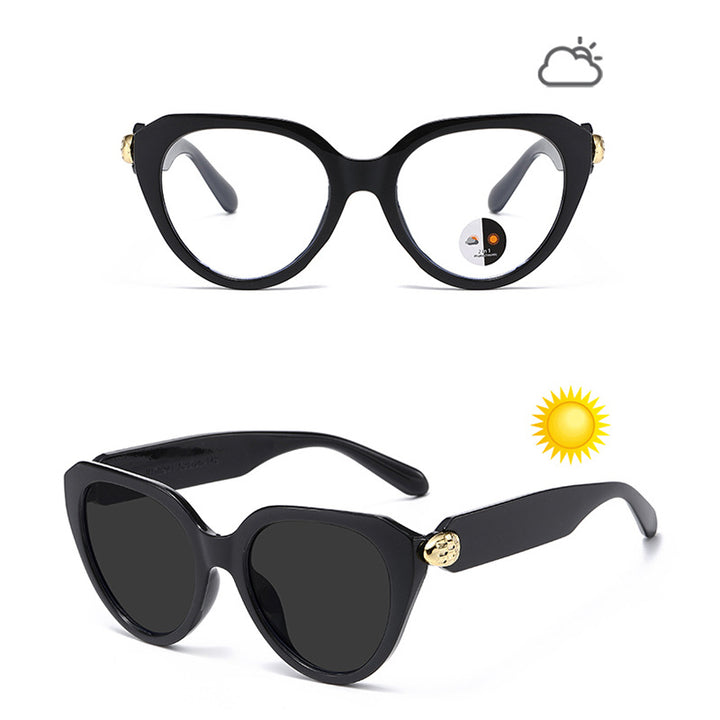 Ladies Cat-Eye Sunglasses with Golden Accents and Protective UV Filter Stornfield