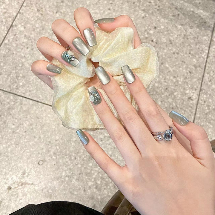 Metallic Glossy Press-On Nails