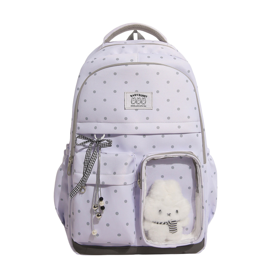 Playful Polka Dot Backpack with Transparent Window Stornfield